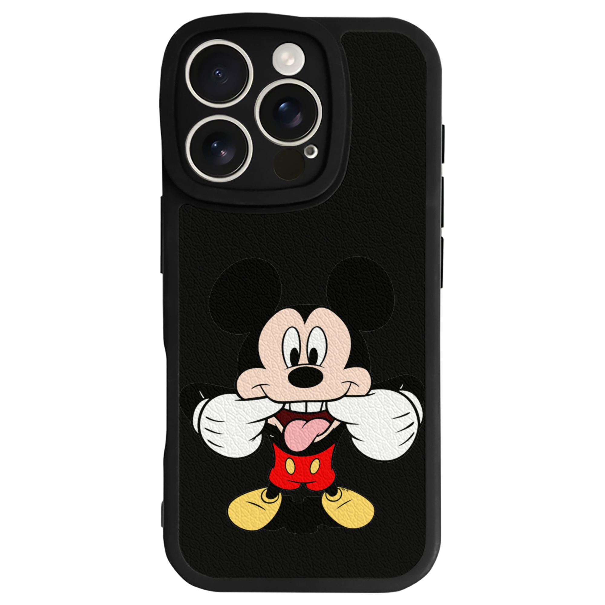 （画像用） ミッキーマウス Mickey Mouse 【iPhone 16シリーズ対応】シリコンスマホケース（レザー調） 材質：シリコン